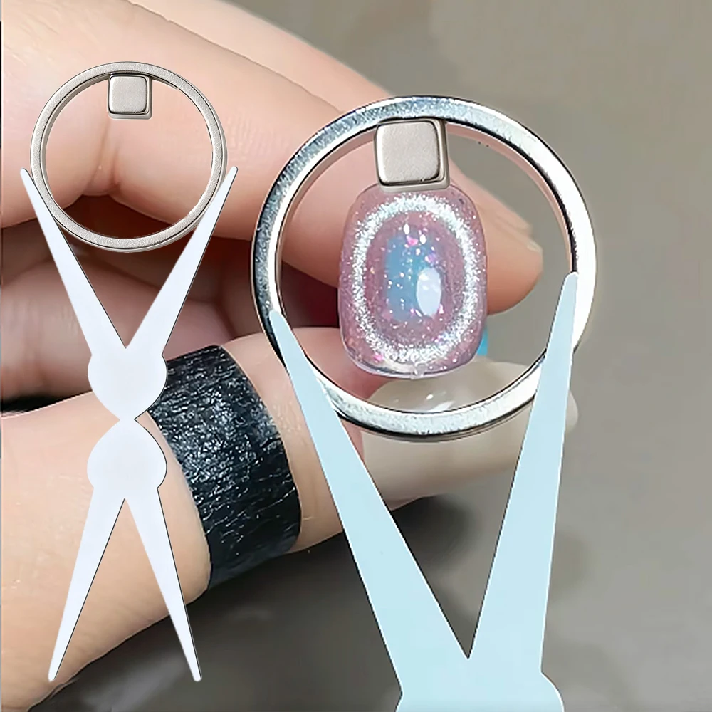 3D 새 원형 캣아이 네일 마그넷 속이 빈 버블 리스 블랙홀 링 디자인 네일 마그네틱 도구 (캣아이 젤 네일 폴리쉬용)