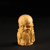 Boxwood 6cm Fu Lu Shou Sculpture Three Stars Gods of Longevity Blessing Wealth Wood Feng Shui Buddha Statue Rich Home Decor 5