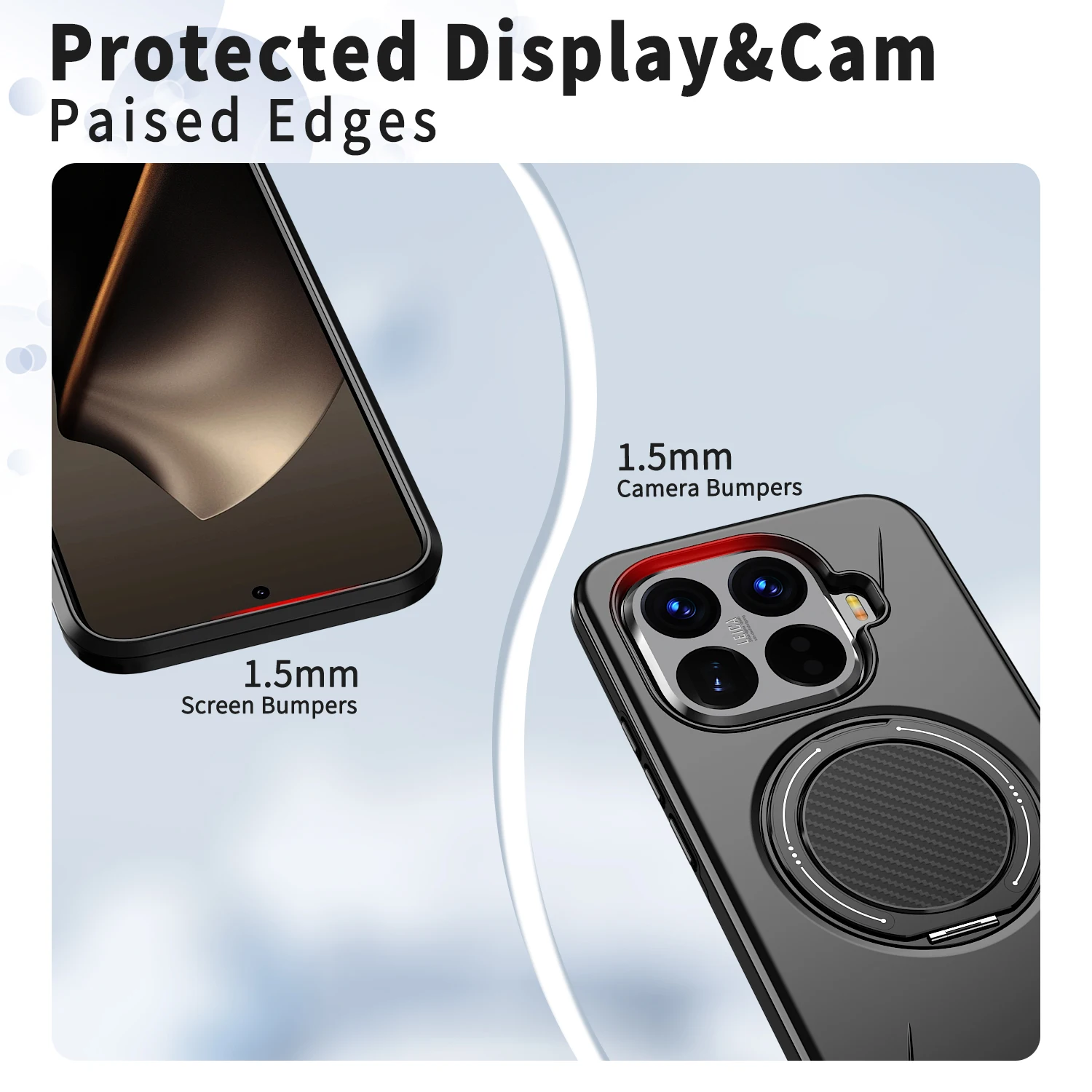 Armor Shockproof Phone Case with 360° Rotating Magnetic Metal Ring Bracket