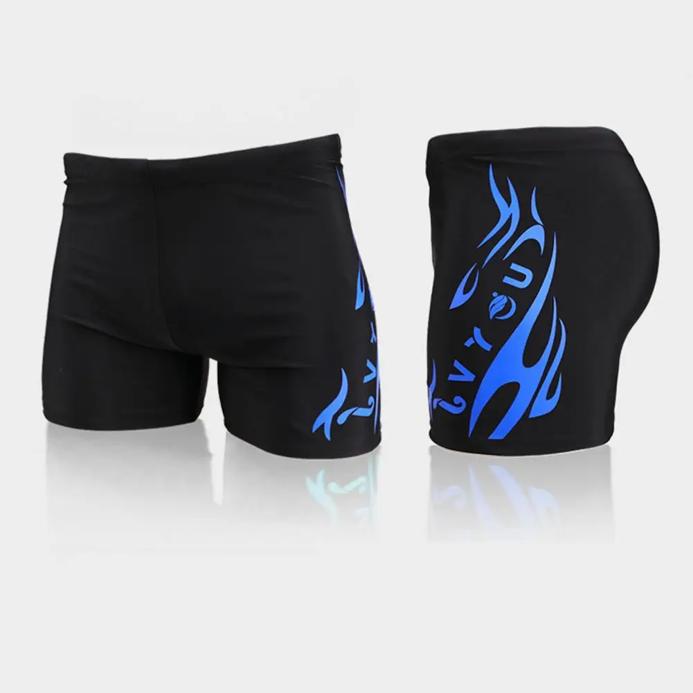 Men High Waist Swim Trunks Summer Men Swim Shorts Flame Print High Waist Men's Shorts for Beach Sports Tight for Summer