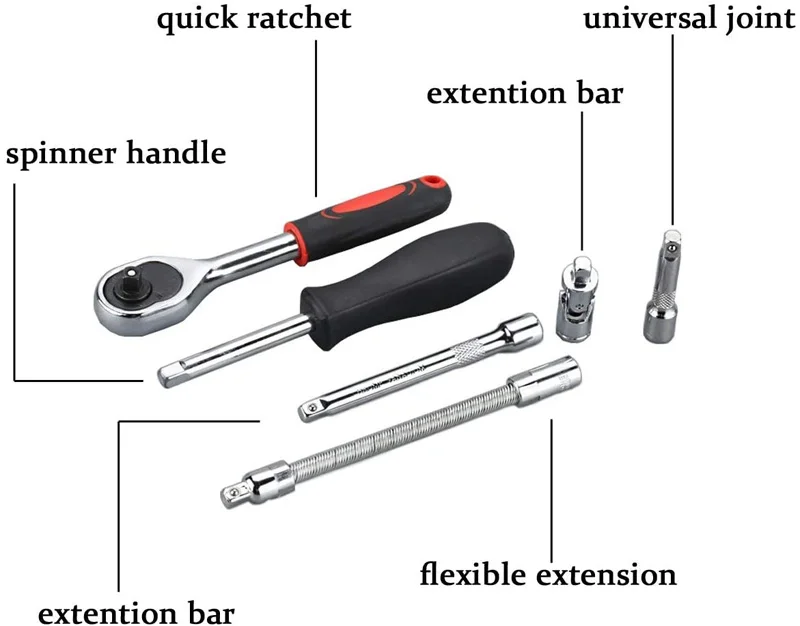 Flex Head Ratcheting Wrench Set,Combination Ended Spanner kits, Chrome Vanadium Steel Hand Tools Socket Key Ratchet Wrench set auto dent pullers