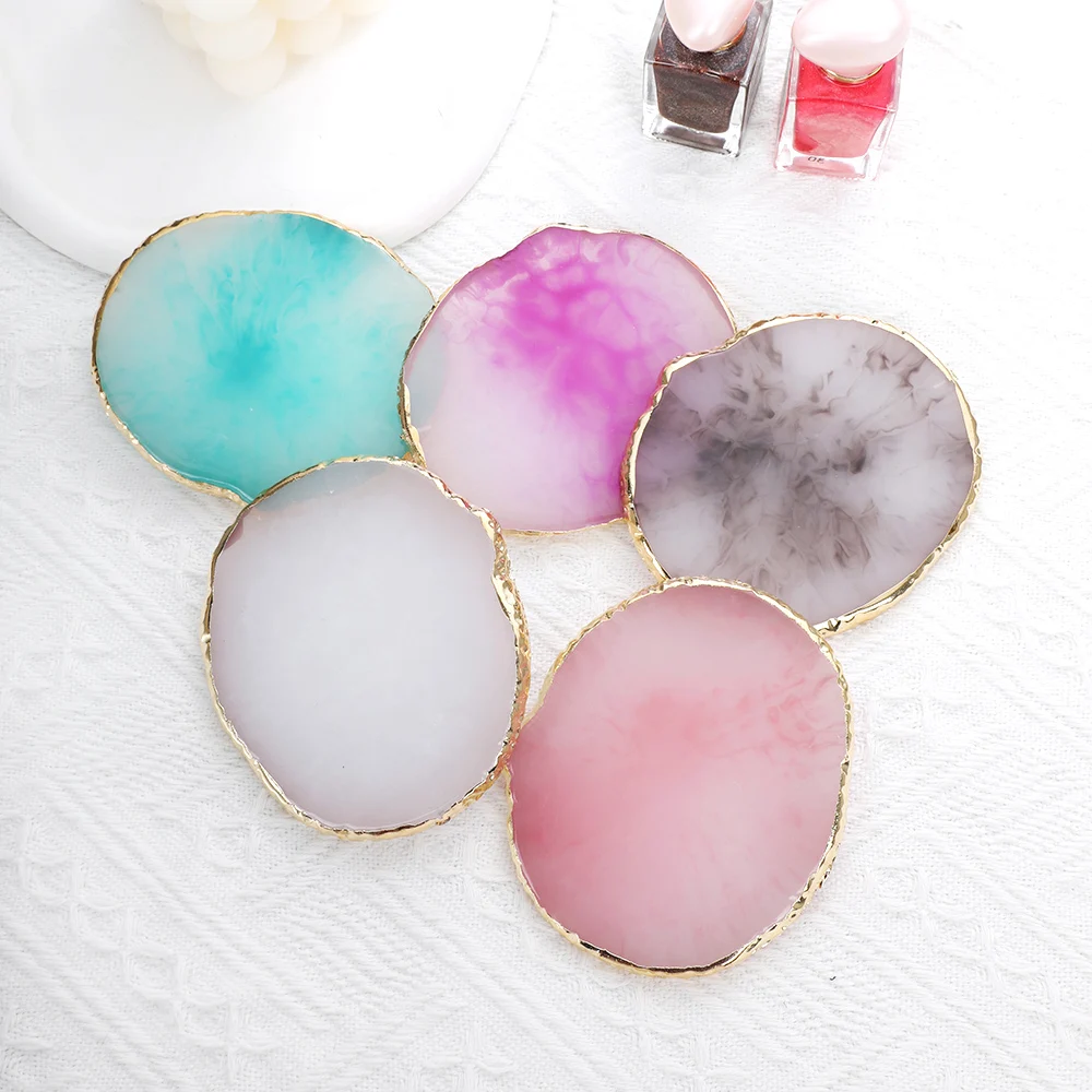 Nail Art Palette Gel Display Makeup Resin Agate Plate UV Polish Mixing  Jewelry