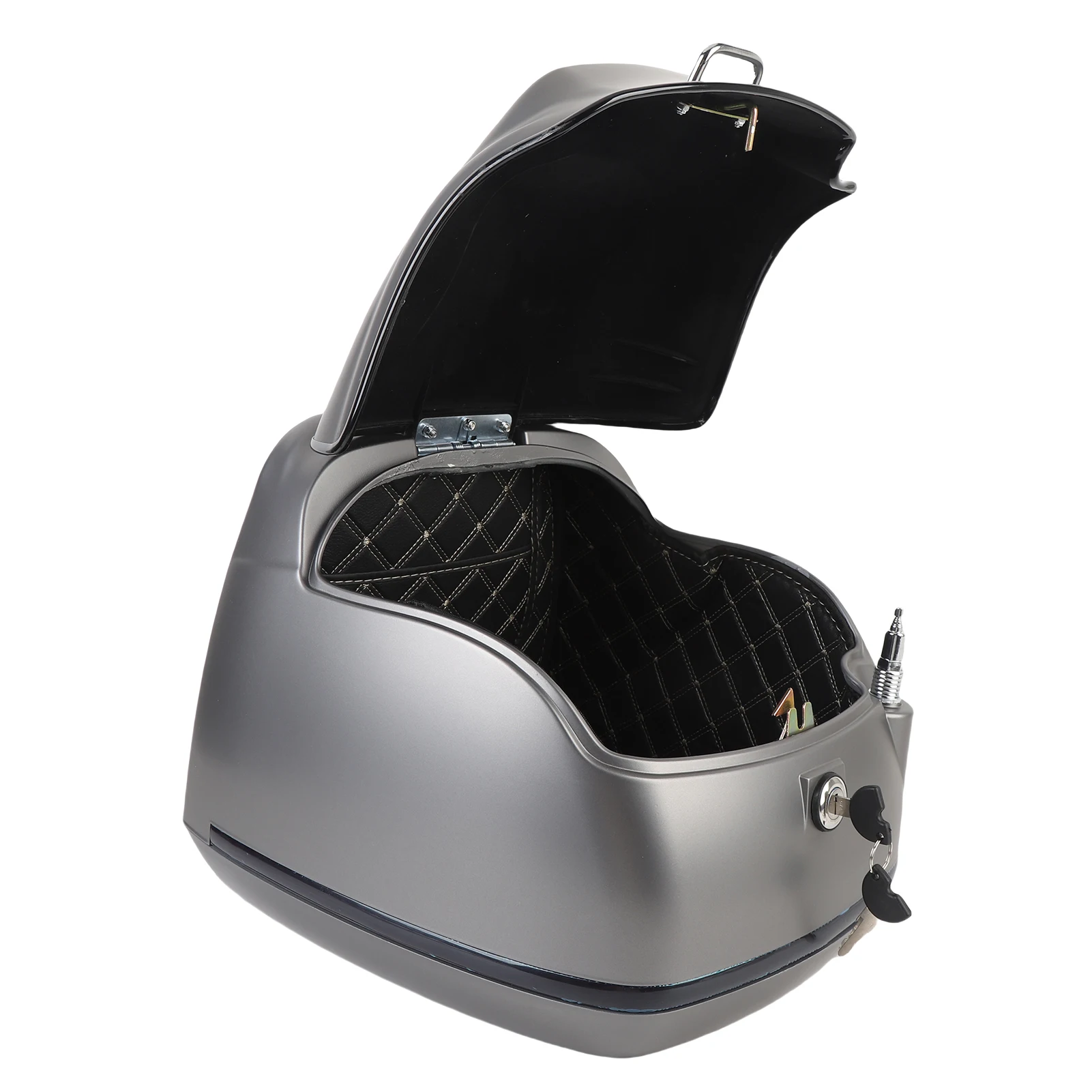 Motorcycle Top Box Motorcycle Luggage Trunk Wear Resisting ABS Waterproofing 38L Large Capacity with Key Lock for Helmet Gloves