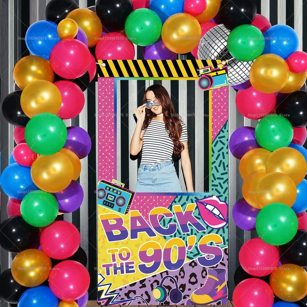 Zurück zu 80er 90er Jahre Photo Booth Rahmen Requisiten Hip Disco Rock Recorder Schießen Hintergrund Requisiten Geburtstag Party Dekorationen liefert – Detail 6
