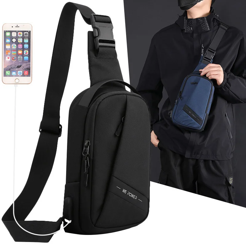 

Мужской рюкзак через плечо, нагрудная Сумка-слинг, водонепроницаемый нейлоновый модный дорожный мини-рюкзак, боковой мессенджер