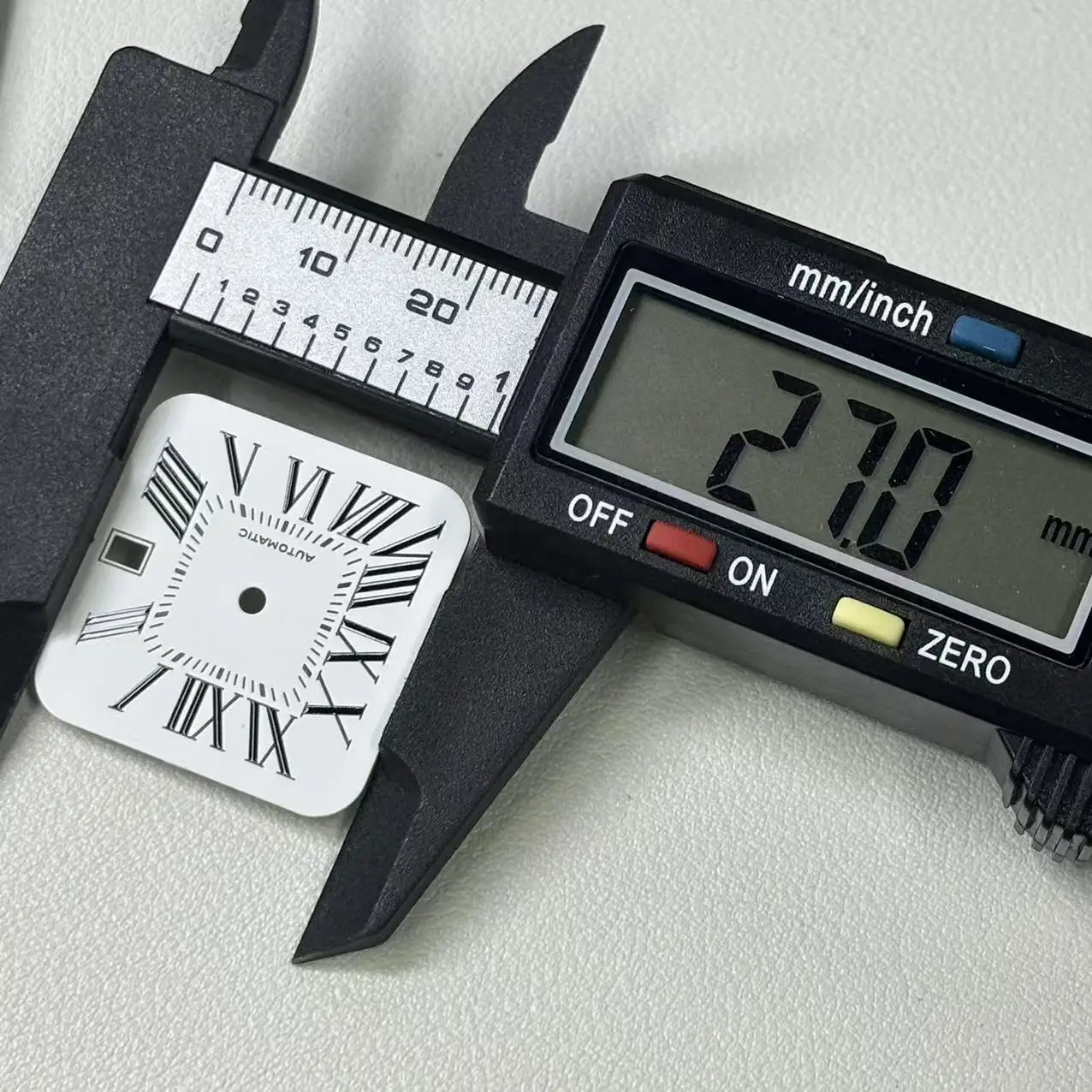 Square Textured Watch Dial with Custom Logo - 27x27mm