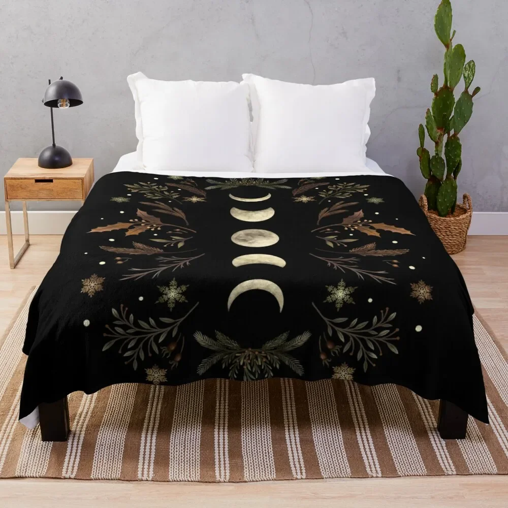 

Moonlit Garden-Winter Brown Throw Blanket Thermals For Travel Winter beds Blankets