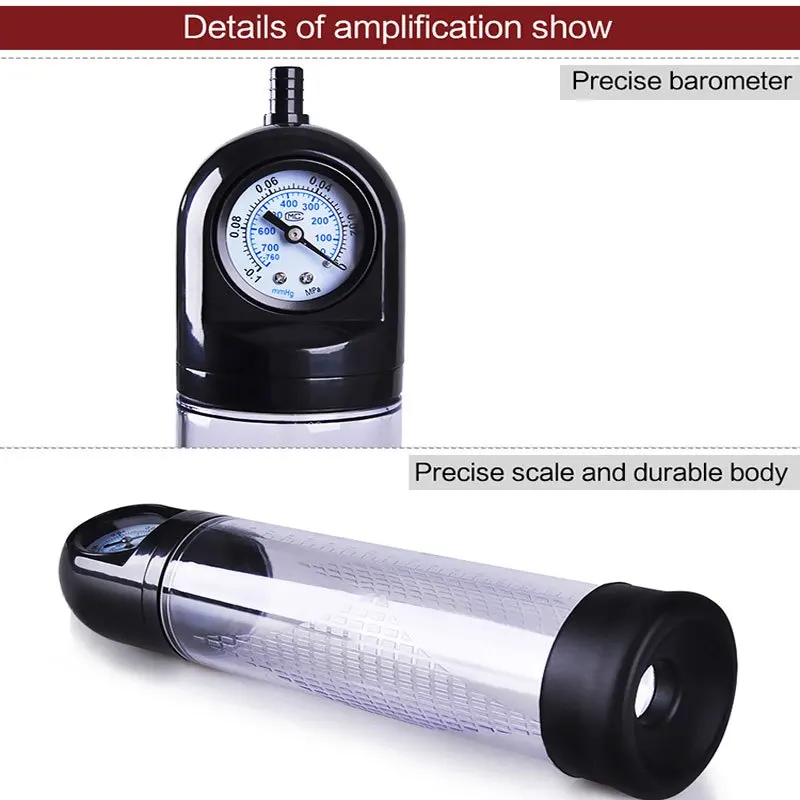 Penis Vacuum Pump 1 PCs 8 Inch Manual Trolley with Pressure Gauge