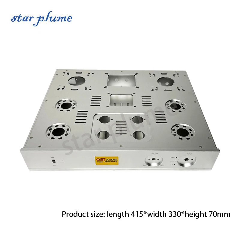(415*330*70mm) Aluminum Alloy Power Amplifier Case Preamplifier Push-Pull Chassis Vacuum Tube Amplifier Chassis Shell DIY Box 1907a all aluminum alloy power amplifier case preamplifier case dac headphone amplifier chassis shell diy box 194 70 221mm