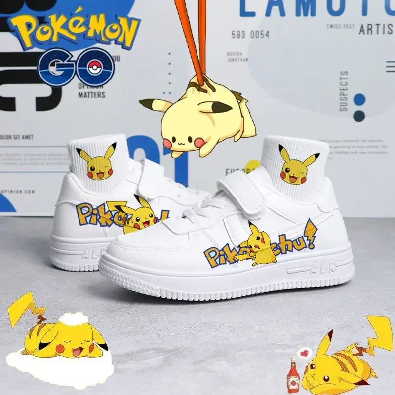 포켓몬 피카츄 아기 운동화, 어린이 소년 소녀 캐주얼 신발, 가을 봄, 1-16 세 어린이 첫 워커 코튼 신발 그래피티 