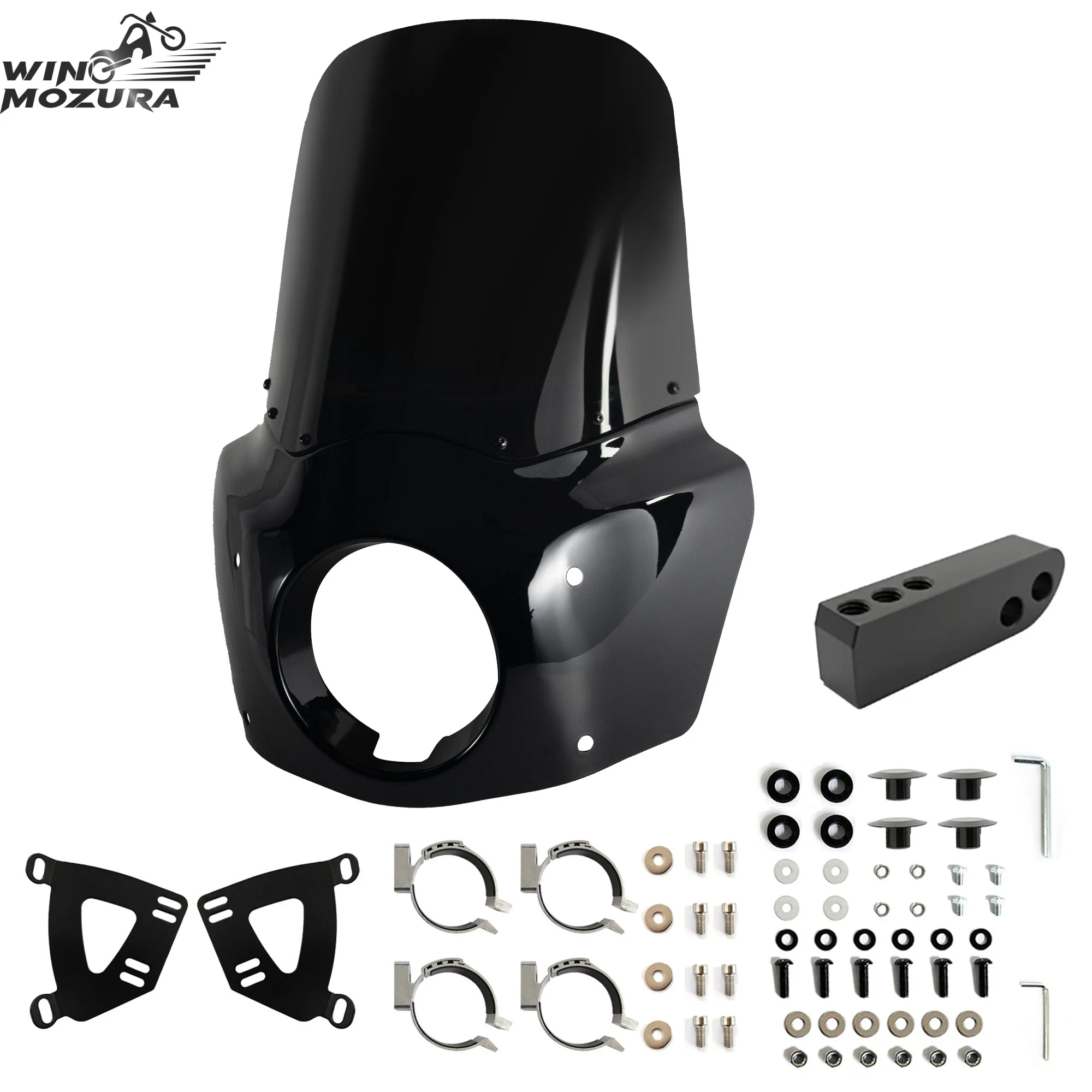 15 inch Windshield Front Fairing For Road Warrior Fairing For Dyna Super Glide 06-14 FXBB Softtail Street Bob 18-22 FXCW Rocker
