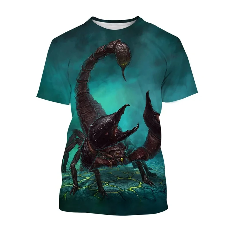 

Men's 3D Print Scorpion Tshirts Vintage Casual Round Neck Animal Tees Tops Streetwear Short-sleeved Street Oversized T-Shirt 4XL