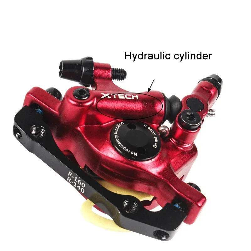 ZOOM XTECH HB100 MTB hydraulische Scheibenbremssättel vorne hinten 160 mm klappbarer Zugdraht schwarz rot Bremse für MTB-Fahrradbremssatz – Detail 5