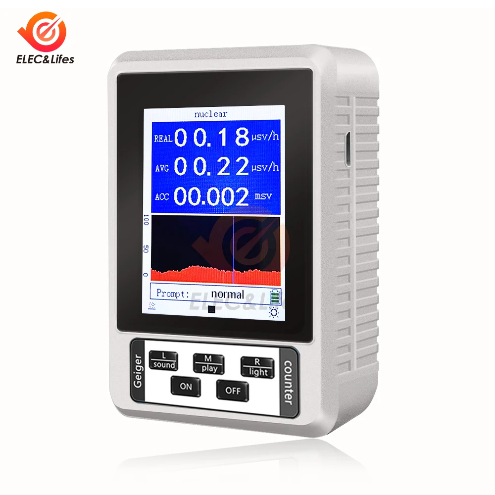 1Pcs Portable Geiger Counter Nuclear Radiation Detector Personal Dosimeter Marble Tester X-Ray Radiation Dosimeter XR-1