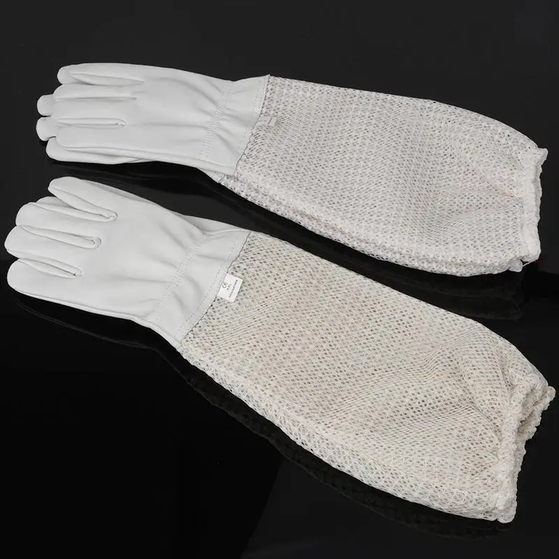 New mesh beekeeping gloves long sleeved gloves preventing bee bites three-layer net ventilation lightweight breathable beekeeping tools beekeeping accessories beekeeper gloves