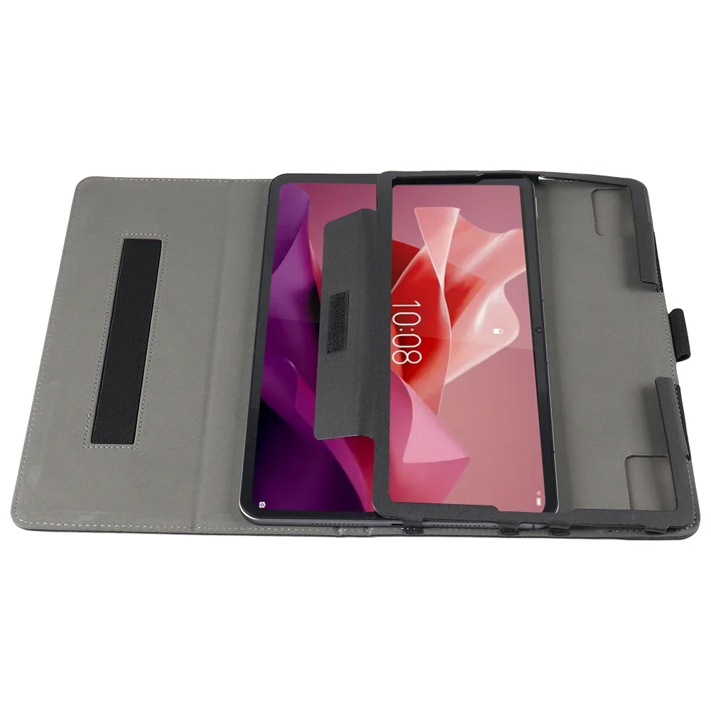 Premium PU Leather Stand Folio with Magnetic Cover and Hand Strap