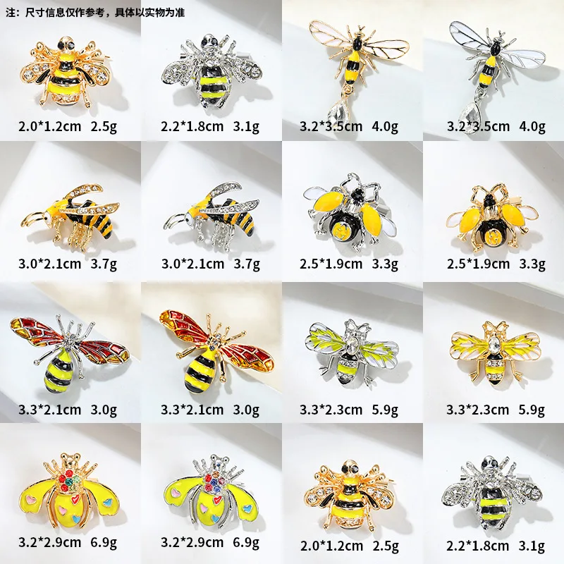 Crystal Honey Bee Brooch Pin - Vintage Style Alloy & Zircon Lapel Pin For Women, Clothing Accessory & Gift - View #11