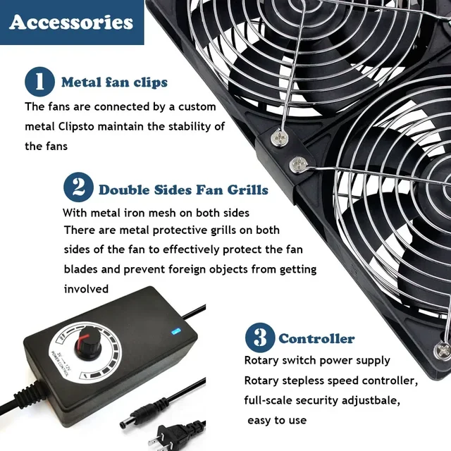 120mm 3V-12V USB Powered PC Router Fans With Speed Controller High Airflow Cooling Fan For Router Modem Receiver 4