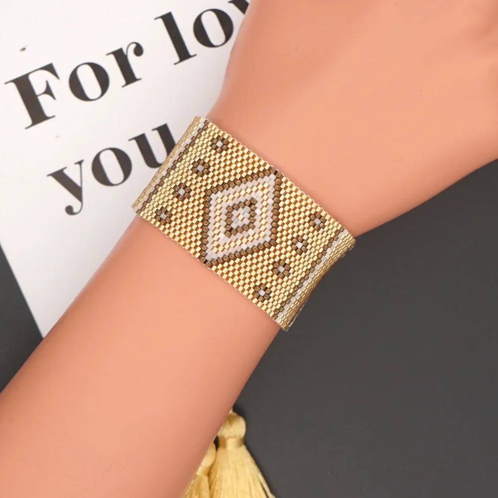 

Браслет из бисера в форме бриллианта геометрический персонализированный Ретро Модный минималистичный Ручной Работы Регулируемый богемный браслет