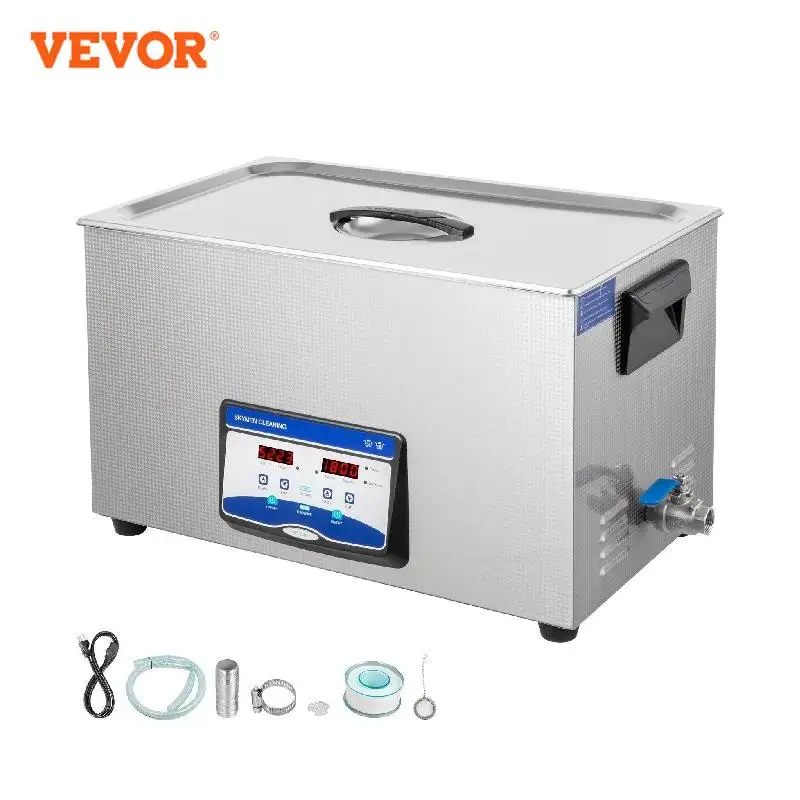 VEVOR 3.2L 4.5L 6.5L 10L 15L 20L 22L 30L Ultrasonic Cleaner W/ Degassing Function Portable Washing Machine Sonic Home Appliance