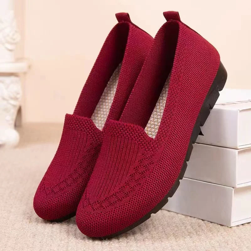Women Flat Toe Knitted Ladies Office Shoes Comfortable Formal Shoes for Woman Female Ballet Flats Designer Sneakers 2