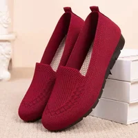 Women Flat Toe Knitted Ladies Office Shoes Comfortable Formal Shoes for Woman Female Ballet Flats Designer Sneakers 2