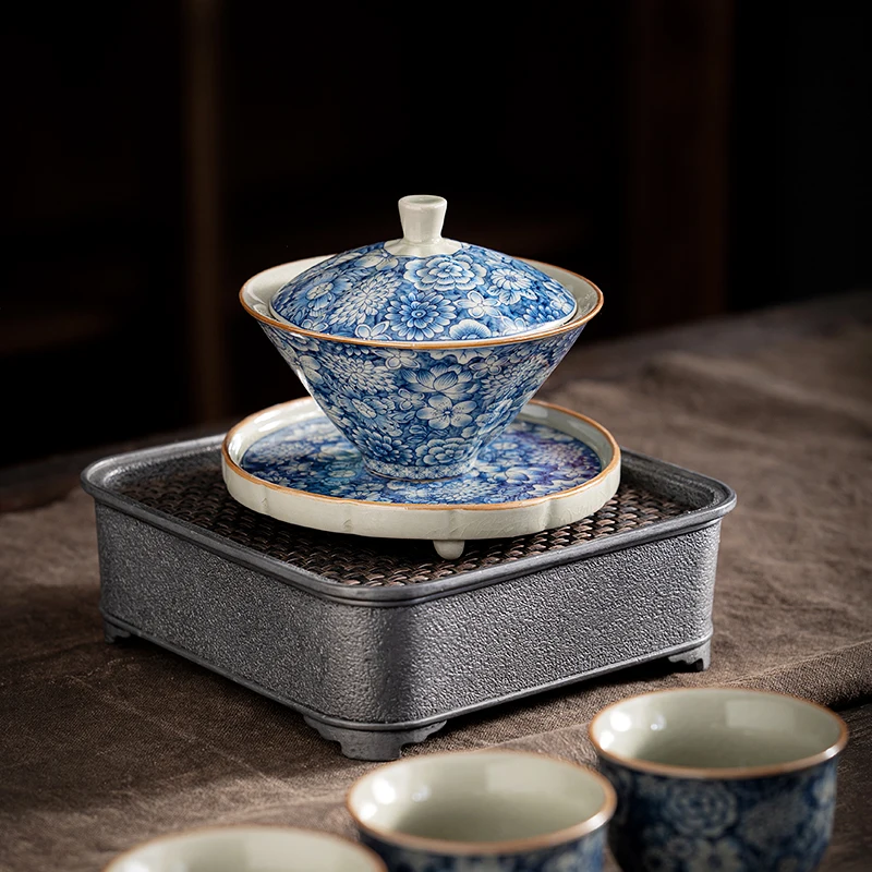 Tea Set Retro Ru Kiln Tea Tureen