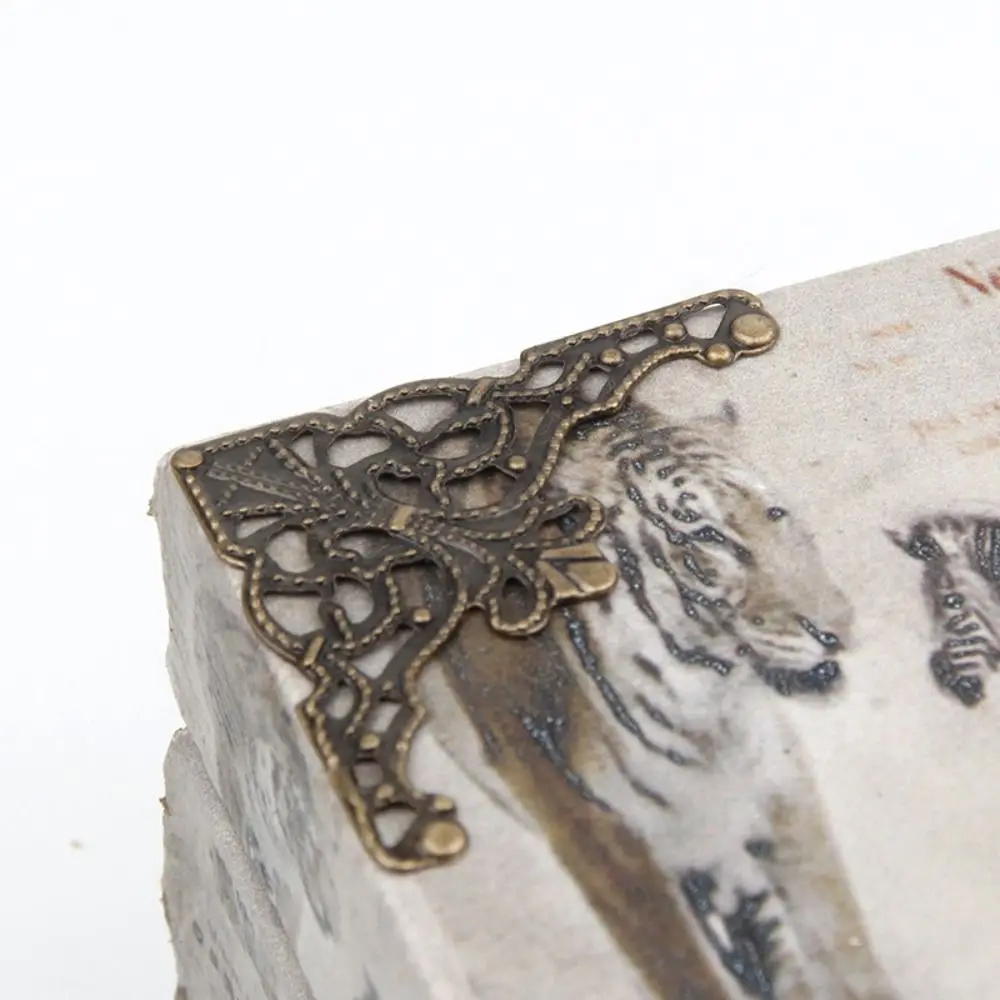 Box Corner Hardware Decorative Corner Protector DIY Antique Furniture Protector Mini Iron Guard Casket 20pcs furniture corner protector decorative corner cover metal decorative protectors