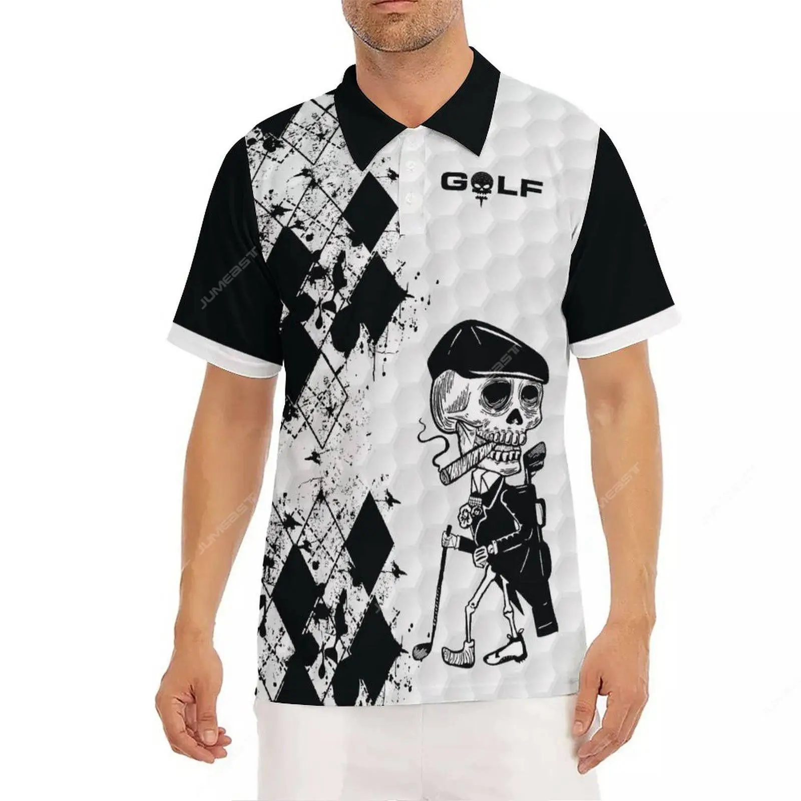Jumeast Golf Polo Shirts Swing Swear Look For Ball Repeat