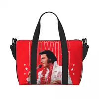 Custom Elvis And Rock King Tote Bag Women Large Capacity American Singer Actor Gym Beach Shoulder Travel Bag 1