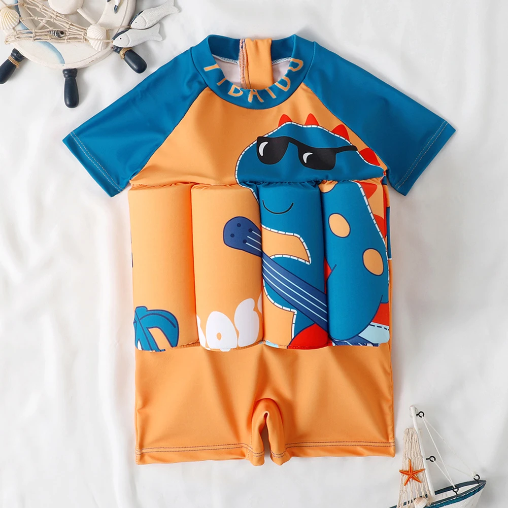 Children's Buoyancy Swimsuit Cartoon Print Swimwear Kids One-Piece Floating Rash Guards Bathing Clothes Boys Girls Swimming Suit kids swimsuits