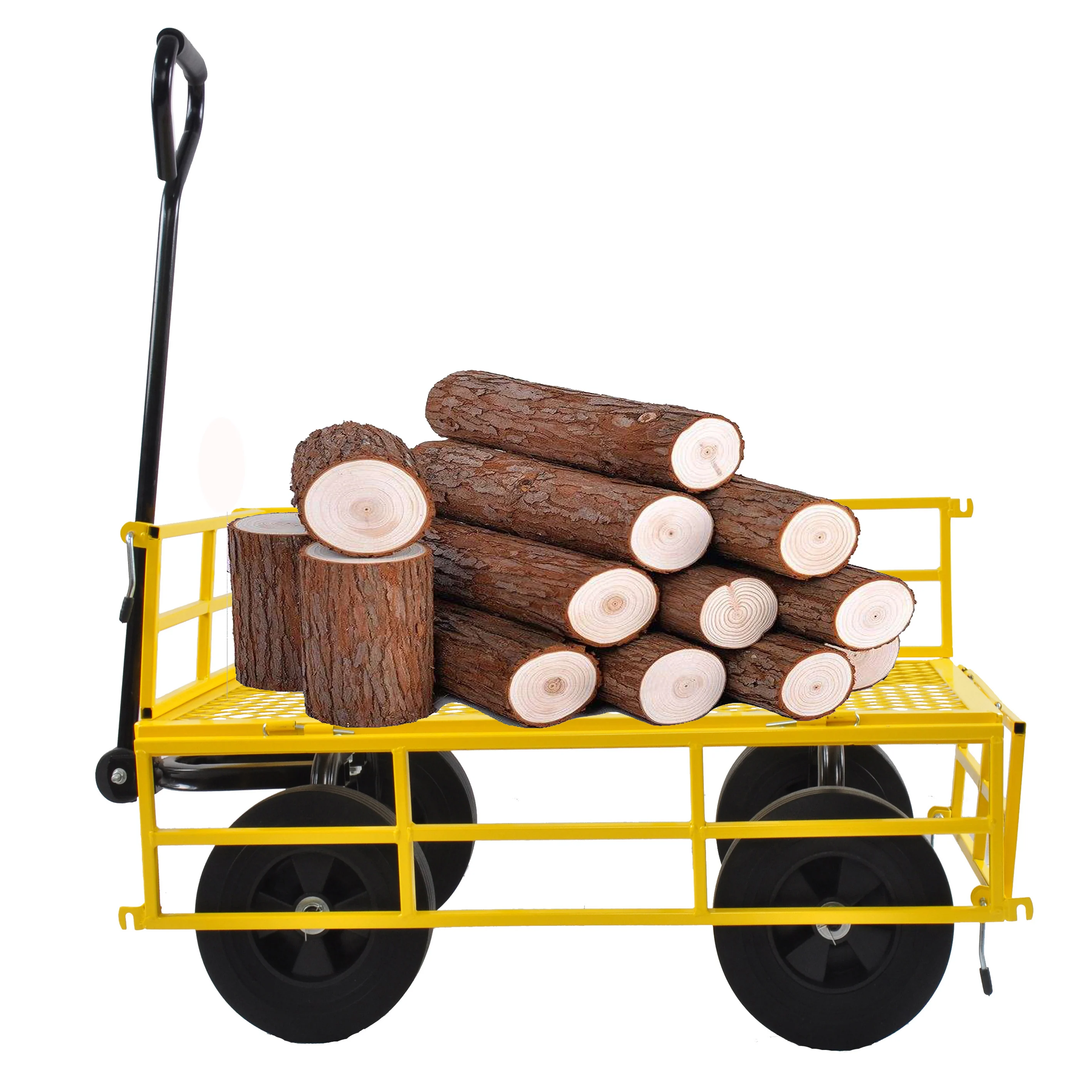 

Tools Cart Wagon Cart Garden Cart Trucks Make it Easier to Transport Firewood （Yellow colour）