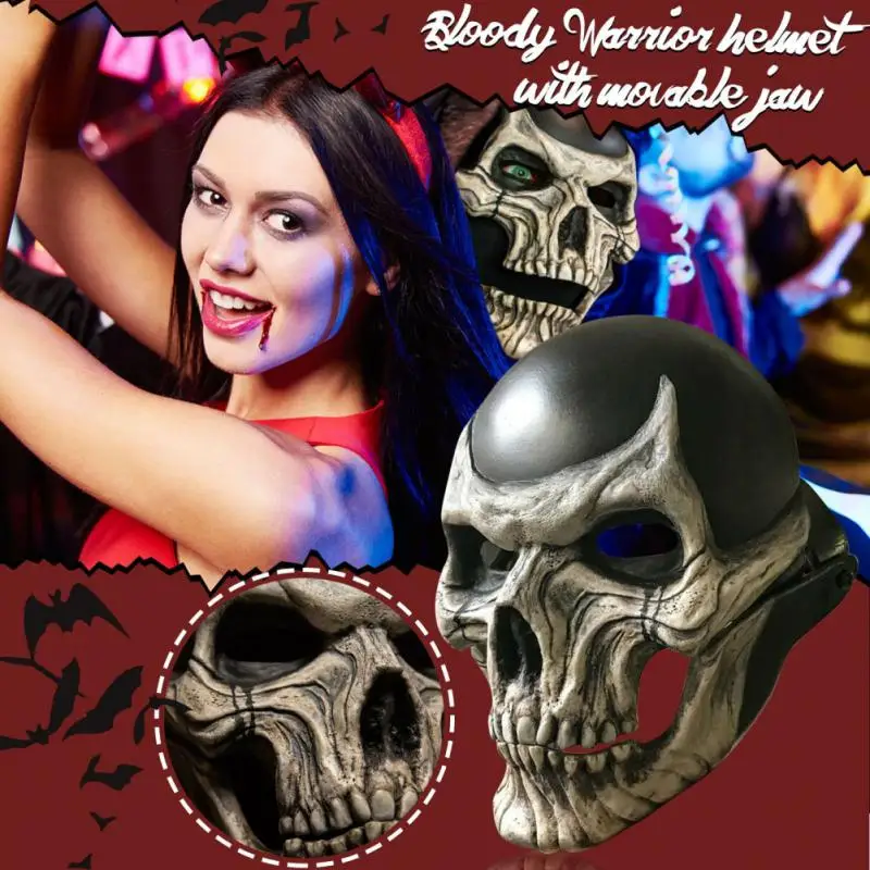 

Party Supplies Creepy High Quality Latex Skull Helmet Halloween Decoration Skull Mask For Adults Cosplay With Movable Jaw Unisex