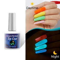 10ml Glow in the Dark Luminous Top Coat Soak Off UV Gel Nail Polish No Wipe Base Gel Manicure Nail Art Varnish 2