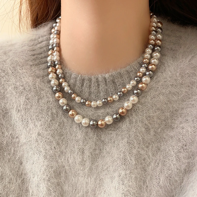 Collana Girocollo Con Ciondolo Fiore Di Cristallo E Perle | Dorata | Regolabile | Gioiello Moda Donna E Ragazza