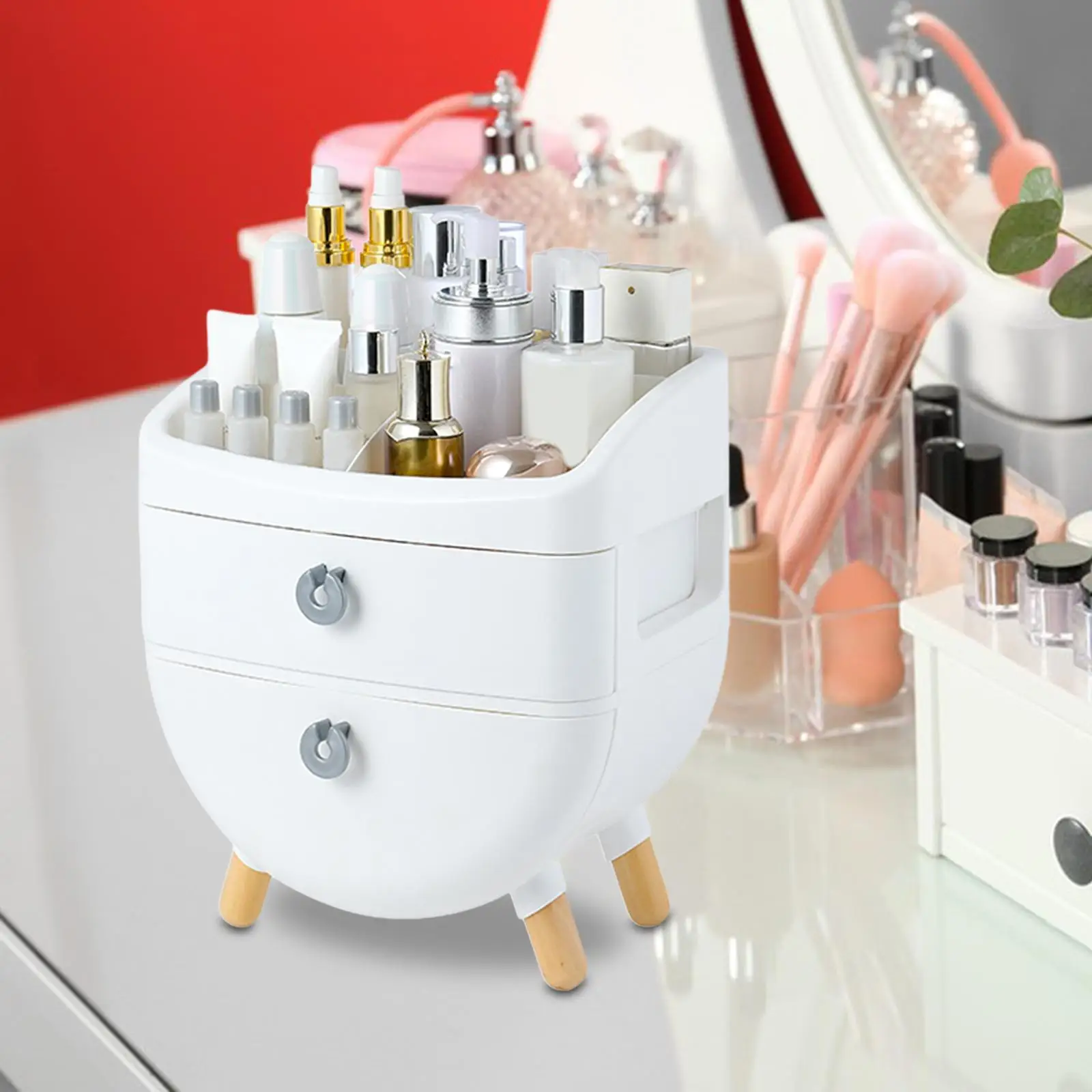 Makeup Storage Organizer Makeup Organizer Holder Cosmetic Display Cases for Skin Care Brushes Lipstick Nail Polish Eyeshadow