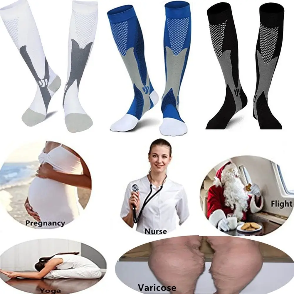 Brothock 3 Pairs Medical Sport Compression Socks Men 20-30 mmhg Run Nurse Flight Socks for Edema Diabetic Varicose Veins