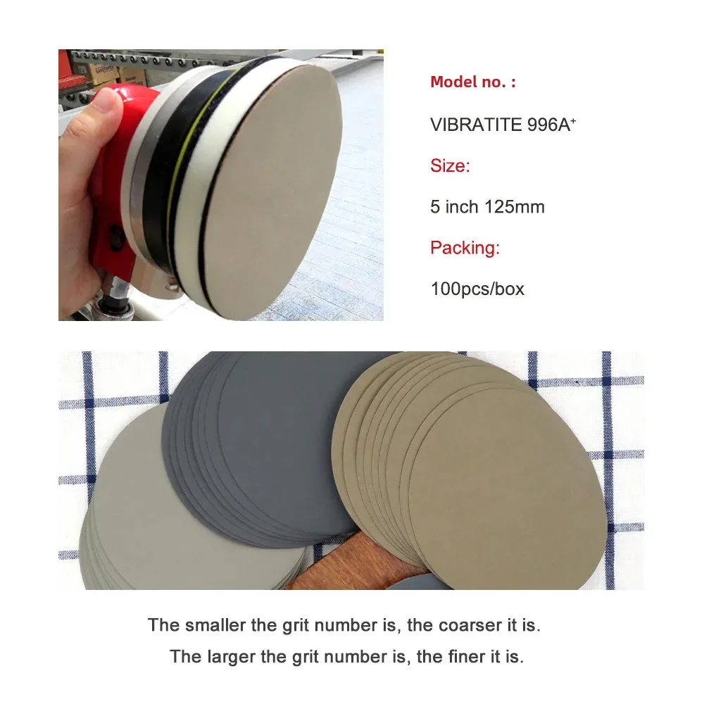 50Pcs 5 Inch 125mm Waterproof Sanding Discs Hook & Loop Silicon Carbide Sandpaper Wet/Dry 60 -10000 Grit for Polishing Grinding sanding discs