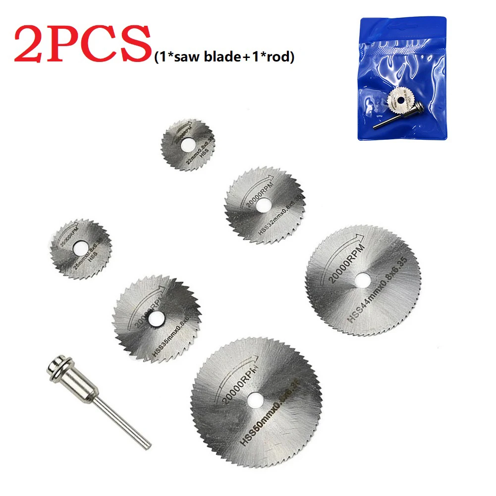 2PCS Mini HSS Circular Saw Blade Rotary Tool For Metal Cutter Wood Cutting Disc For Dremel Rotary Tool 22-50mm Power