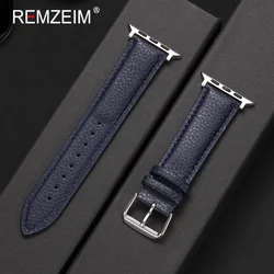 Premium Leather Strap for Smartwatch Bands - Elegant and Versatile Bracelet Watchband (Blue)