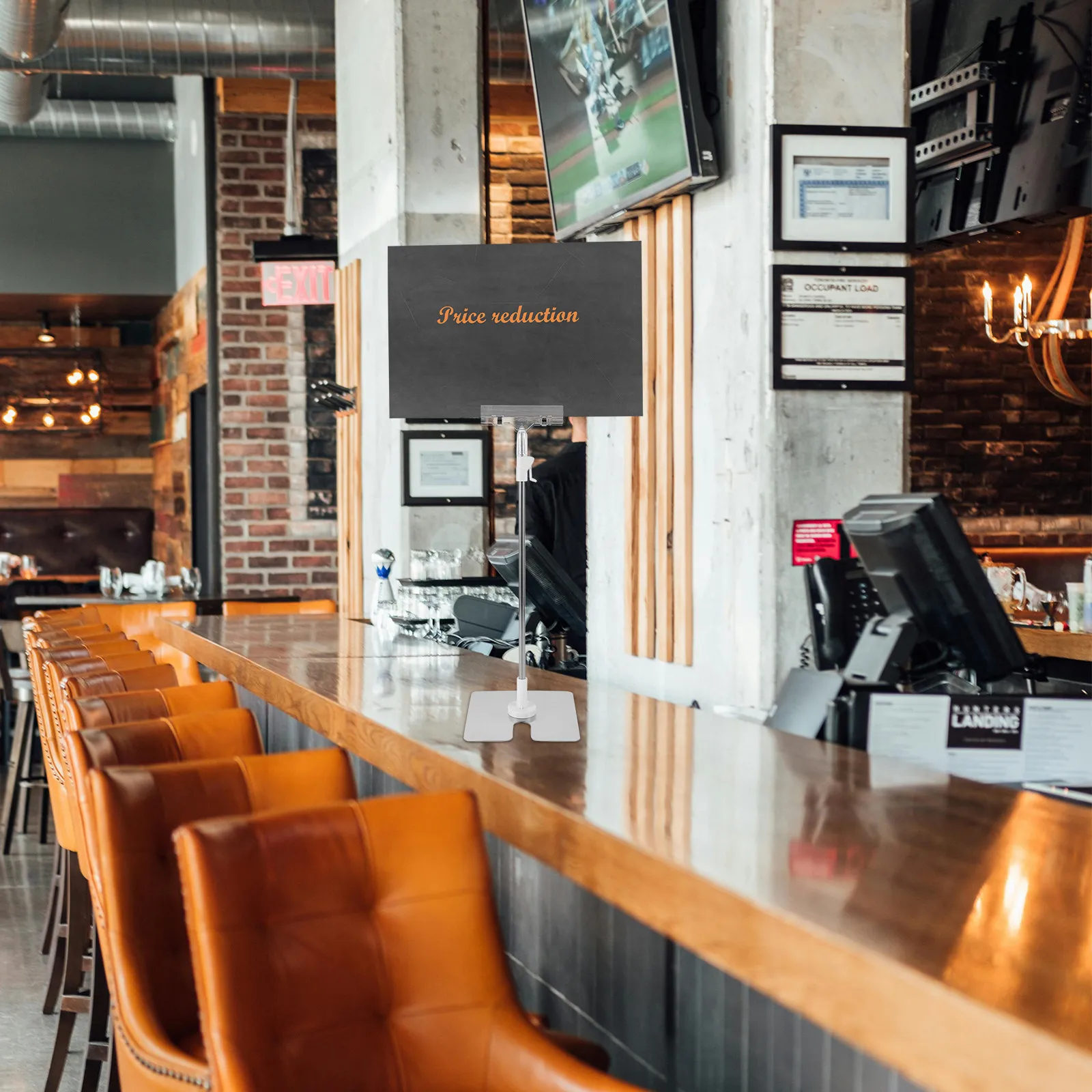 조절 가능한 스테인리스 스틸 포스터 스탠드, 헤비 듀티 플로어 스탠딩 사인 홀더 (포스터, 광고, 메뉴용), 모던 미니멀리스트 디자인