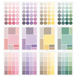 Colorful Palette Label Round Sticker Memo Self-Adhesive Notes Bookmark Pink Purple Yellow Green Bullet Journal Stickers UU Gift