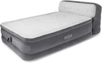 Beam Ultra Plush Inflatable Pillow Top Bed Air Mattress with Headboard, Built-in Internal Electric Pump and Carry Storage Bag, Q 1