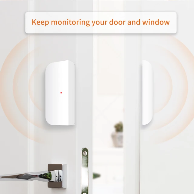 TAIBOAN Wireless Magnetic Door & Window Sensor EV1527 Coding Mode 433MHz for Home Security Alarm System Home Burglar Alarm Kits 4