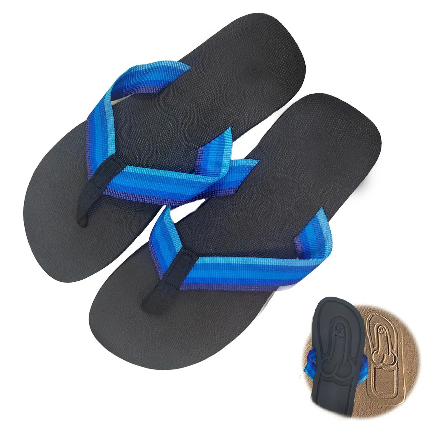 Flip flops Hidden Penis Flops Funny Hidden Penis Flip Flops Parody Summer Beach Comfort Non Slip Quick-Dry Men's Slippers