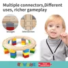 NEW Wooden Train Track Accessories Plastic Building Blocks Adapter Set Wooden Track Connectors fit for Railway Tracks Toys 2