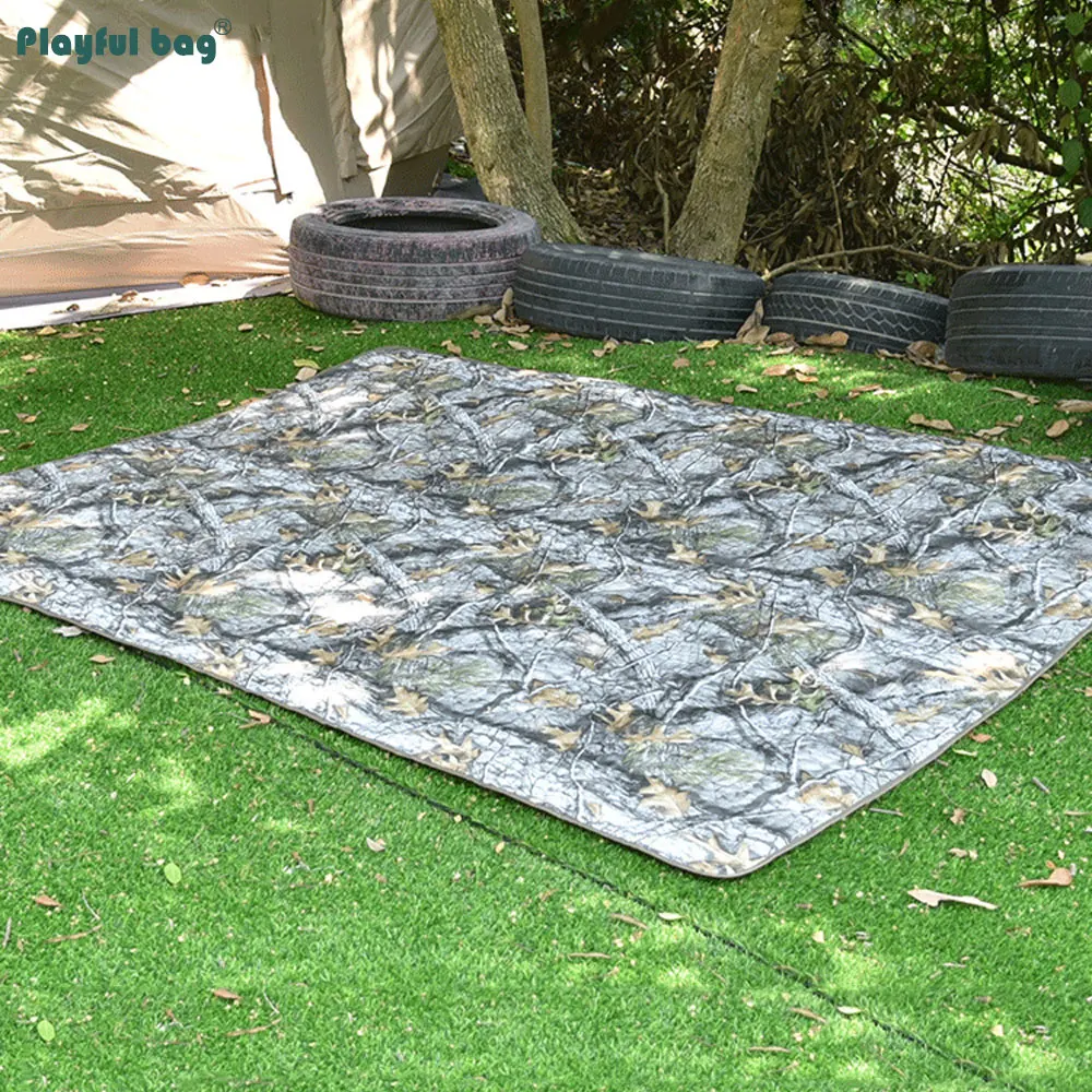 Camping Camouflage Quilt Multifunctional Picnic Blanket Outdoor Windproof Poncho Waterproof Napping Quilt Keep Warm NA81
