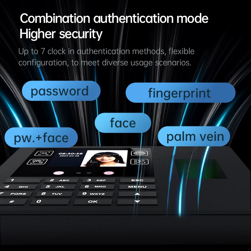 Multi-Functional Attendance Machine Administrative Check-In Facial Recognition Fingerprint Recognition Password