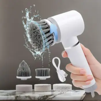 Electric Spin Scrubber,Bathroom Cleaning Brush Power Scrubber with 5 Replaceable Brush Heads, Electric Cleaning Brush 1