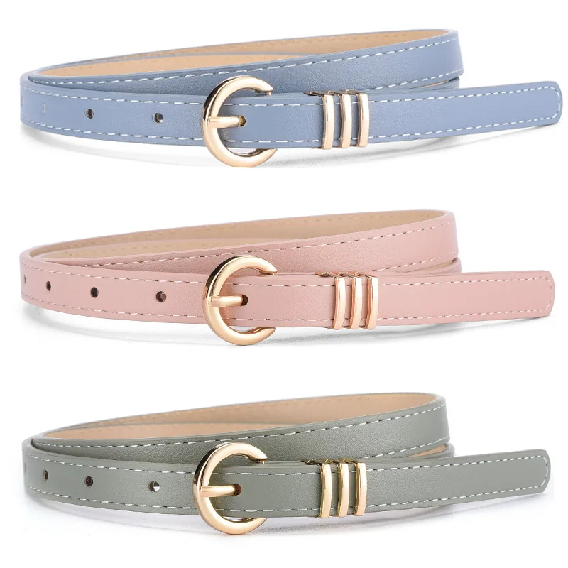 

New Retro Women's Belt Fashion Minimalist Thin Pin Buckle Belt High End Authentic Leisure All-matched Waistband For Skirts Jeans